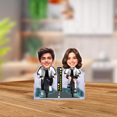 Personalized Friends Forever Bobblehead Caricature Solar Powered Moving Head Best Friend Birthday Gift, Farewell Gift, Friendship Day Gift for BFF Keepsake Room Decor